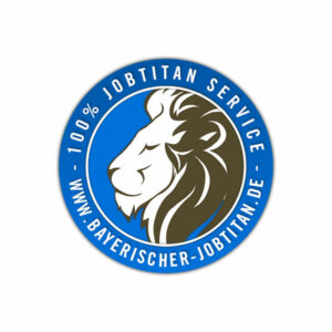 Logo mit Löwenkopf und Schriftzug 100% Jobtitan Service