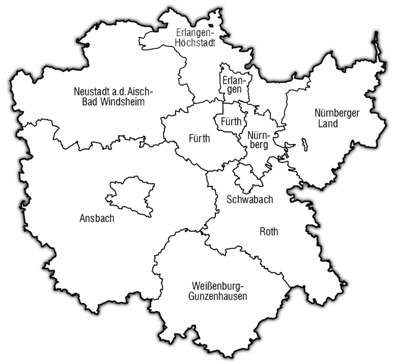 Karte Region Mittelfranken